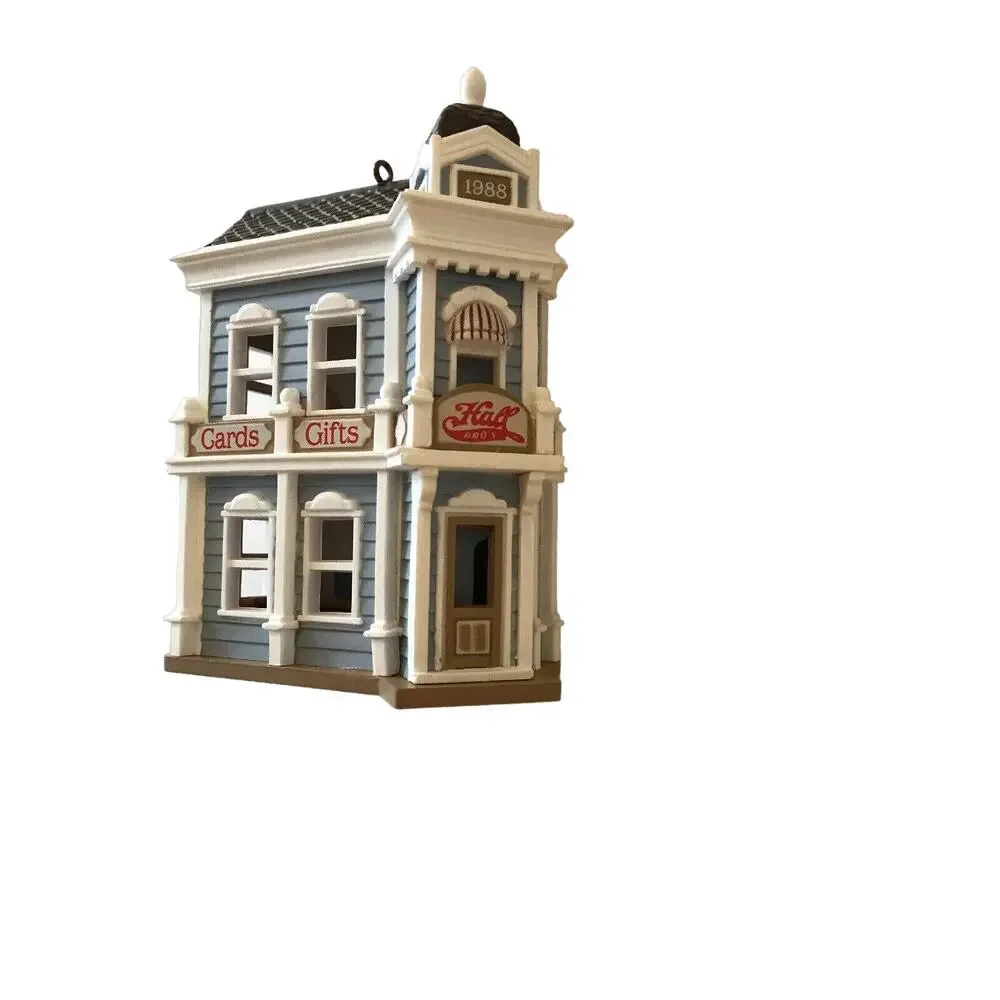 Hallmark Ornament HALL BROS CARD SHOP 5th In Series 1988 Nostalgic Houses Boxed